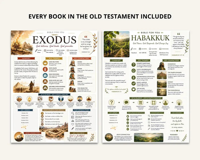 Bible Study Guides: Summaries for All 66 Books (Printable)